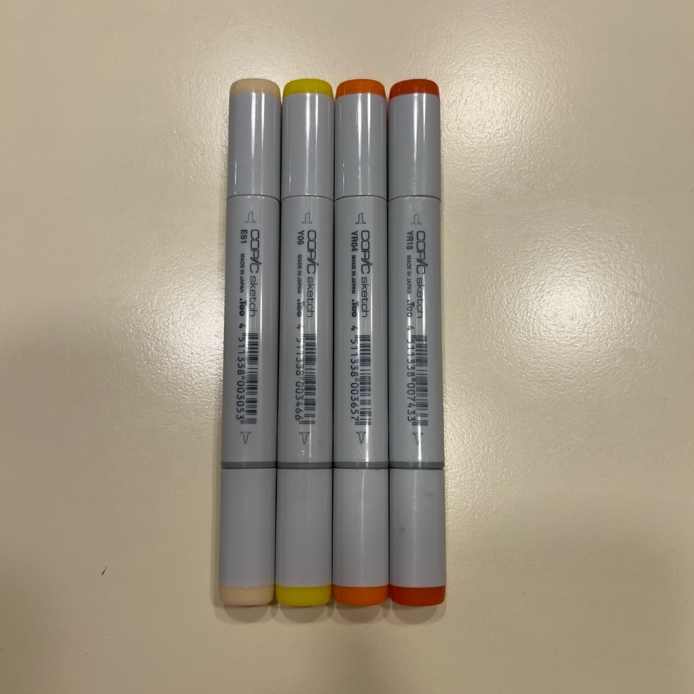 Copic Sketch Markers Set of 4 in Yellow and Orange